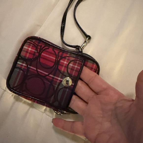 COACH Plaid Phone Wristlet - Picture 3 of 3